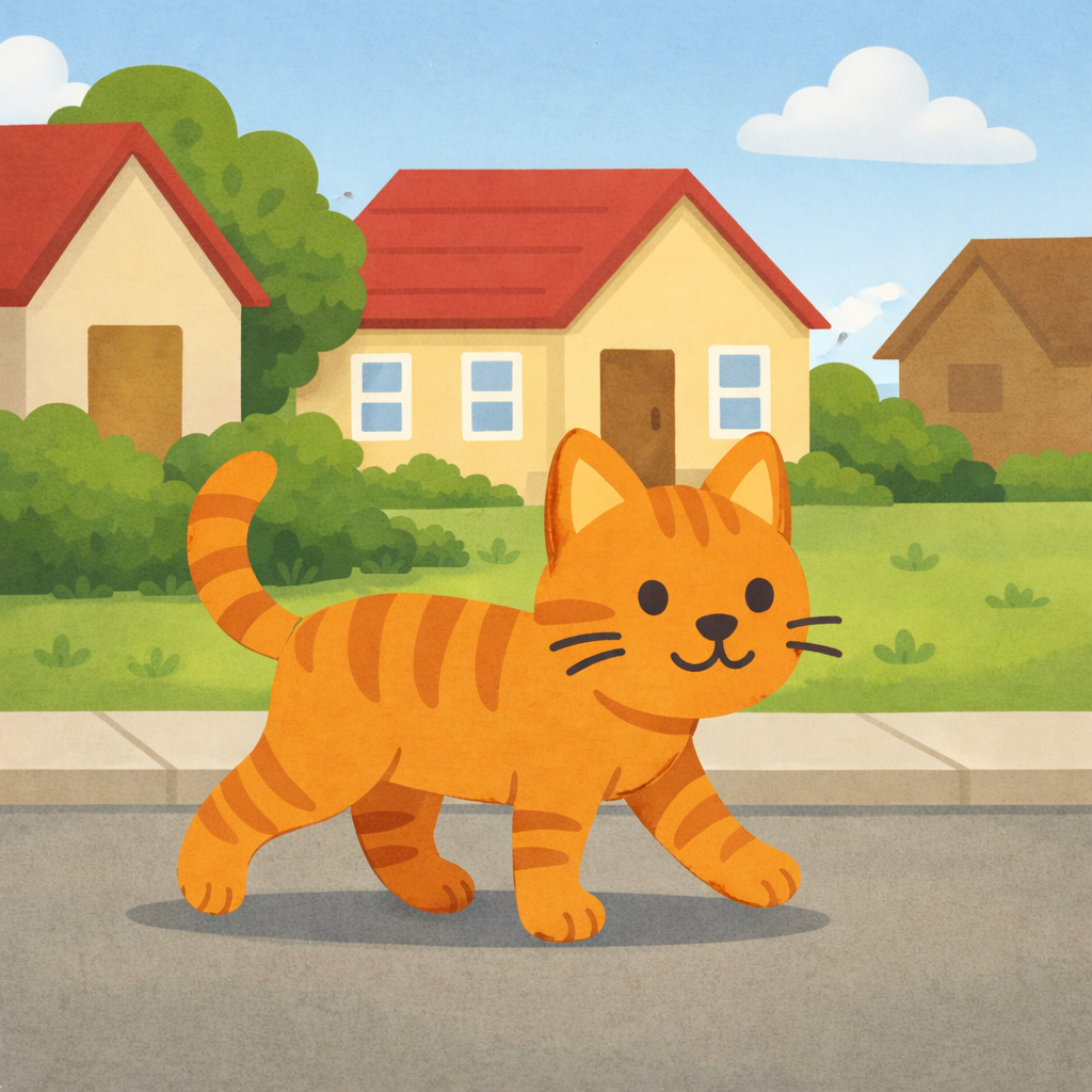 Felnőtt macska az utcán