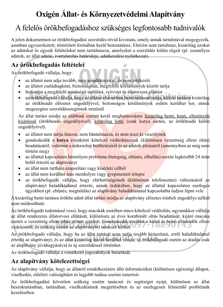 Szerződés kivonat 1. oldal